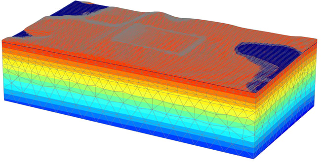 Steady-state pore pressure definition on a 3D model