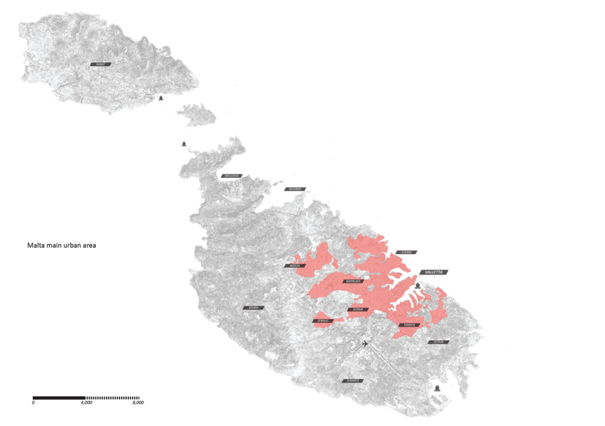 Cube urban area analysis of Malta
