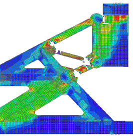 Analysis results predicting failure of structure