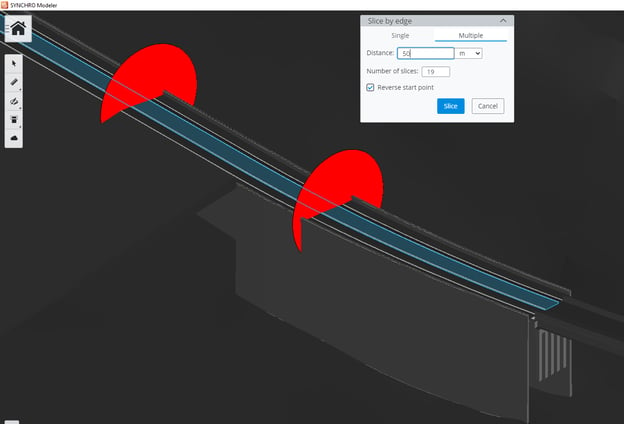 Slicing civil elements into constructible components