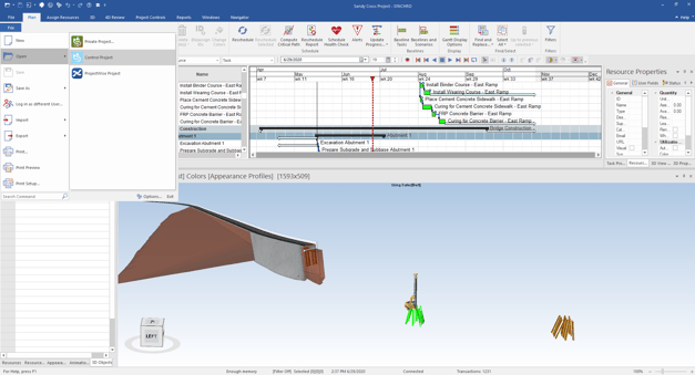 Creating the schedule in SYNCHRO 4D Pro using the 3D model